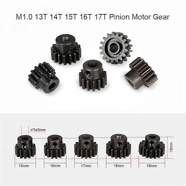 5 kpl 8195 5mm M1 13T 14T 15T 16T 17T Hammaspyörämoottorin vaihde 9116/V3 9020-V3 9021-V3 9203 1/8 Rc-automalleihin