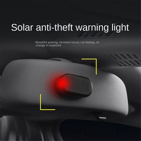 4 Pcs Car Solar Power Simulated Dummy Alarm Warning Anti-theft Led Flashing Security Light Simulati