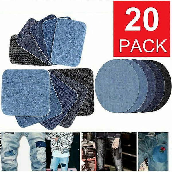 20 st Jeanslappar Denim
