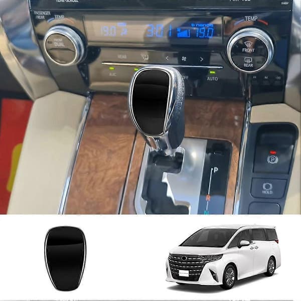 Bil Gearskifte Knapknap Dekal Trim til ALPHARD VELLFIRE 30 Serie 2015-2022 Lys Sort