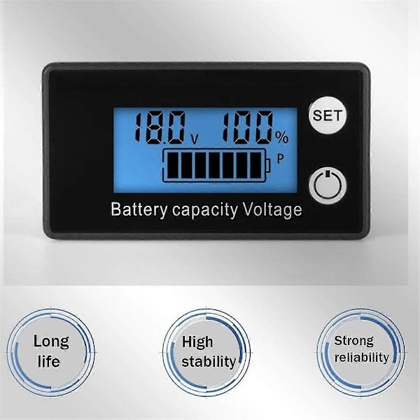 LCD Vätskekristall 8-100V Voltmeter Batteri Bil Strömdetektering Digital Litiumbatteri Kapacitetsdisplaymodul,B