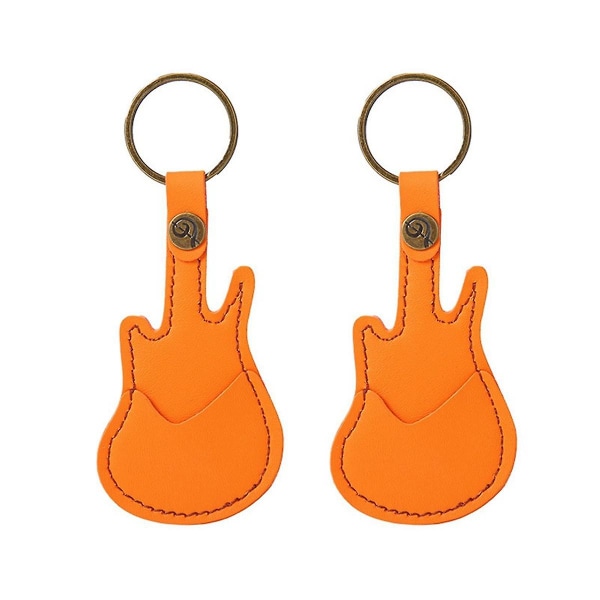 Läder Guitar Picks Case Guitar Pick Hållare med nyckelring Gitarr Plectrums Väska för Guitar Pick Väska