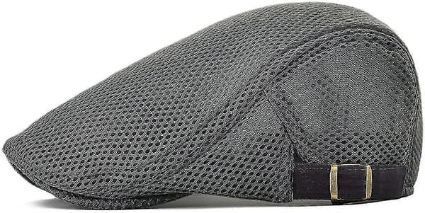 Men Able Mesh Hatt Justerbar Gutt Beret Ivy Caps Flat Cap Grey