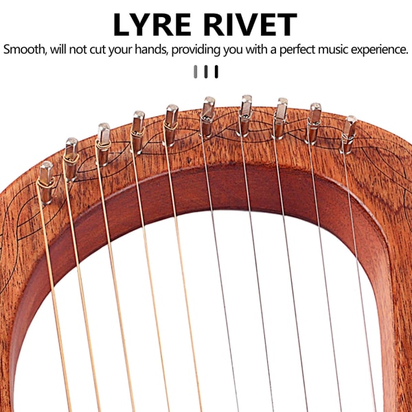 20 stk Lyre Harpe Stemmepinne Nagler Med 20 stk Nagler Sett For Lyre Harpe Liten Harpe Musikal Stringed