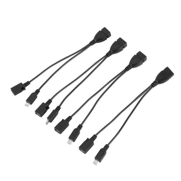 4-pack Mini Otg-kabeladapter, 2-i-1-driven - USB till USB adapter (otg-kabel + power ) för Strea