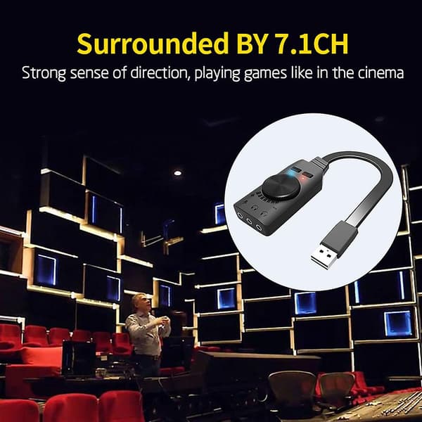 Headset Ljudjack Kabel Adapter Switch Volymjustering Gs3 7.1 Kanal Usb Ljudkortsadapter Extern Volymjusterbar