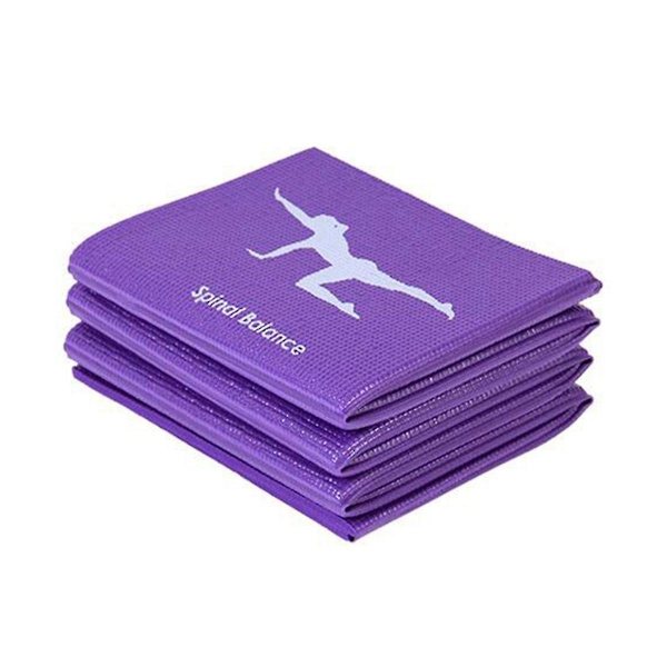 Foldbar yogamåtte i PVC, træningsmåtte, tyk, ikke-foldbar fitnessmåtte, gulvspilmåtte, lilla
