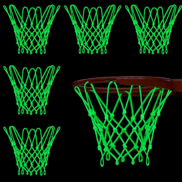 6 stk Natlygte Basketball Bøjle Net Soldrevet Lysende Sports Basketball Net Udendørs Til Børn 12