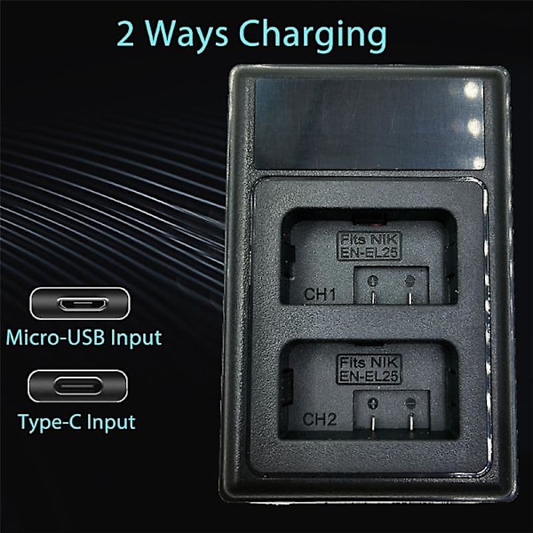 En-el25 Lader USB Dobbel Batterilader For Z 50 Z Z50 Zfc Kamera Batterilader En-el25 Erstatning