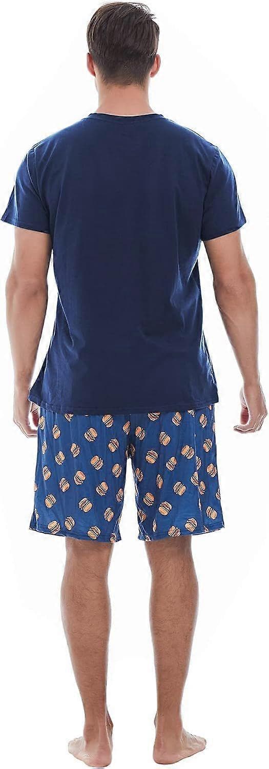Herr Pyjamasset Kortärmad. Herr Pyjamas Shorts Set. Herr Sovkläder Pyjamasset