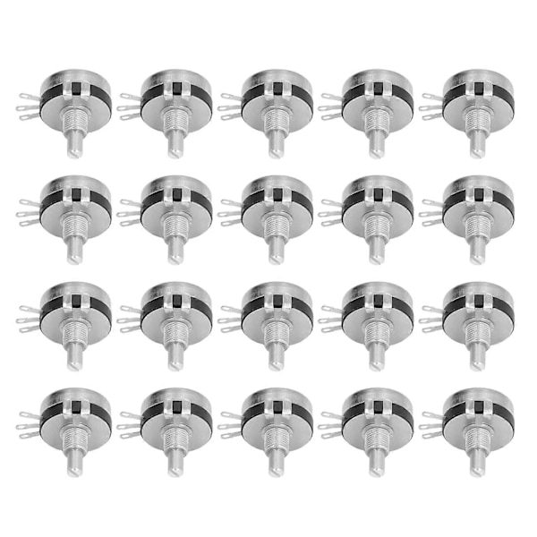 20 st Potentiometer-sortimentssats Enkeltvarvs Kolfilm Rotationskonisk Komponent WTH118?2W1K