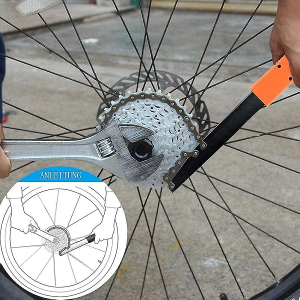 Cykelkædeværktøjssæt med kædepisk, cykelkassettelåsring Tandhjulsfjernernøgle passer til