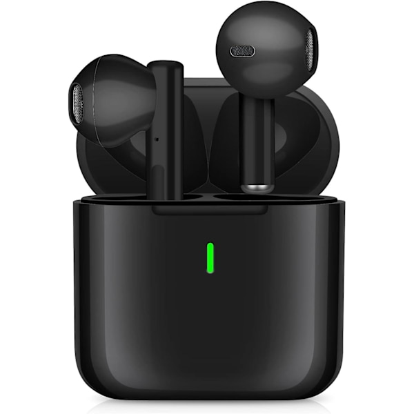 Ekte trådløse ørepropper, Bluetooth 5.0 ørepropper IPX5 vanntette trådløse Bluetooth-hodetelefoner med mikrofon ladestasjon 30 timer spilletid, popup-automatisk paring Hi-