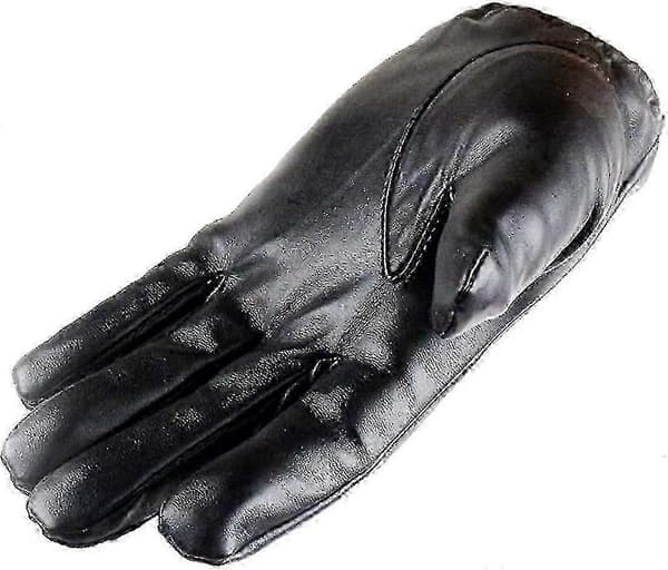 Vinterhandskar i läder för män, pekskärm, varma handledshandskar för körning