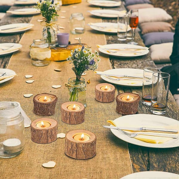 9 Pakk Tre Tealight Lysestaker, Votiv Lysestake M Størrelse Indre Bore Rustikk Bryllupsdekor