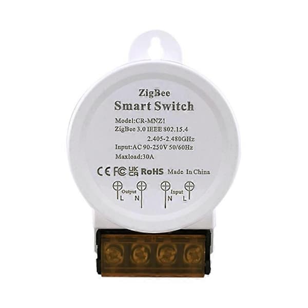 ZigBee Smart Bryter Lys Tuya/Smart Life App Støtte Stemmekontroll 30A Spenning AC 90-250V, Hvit