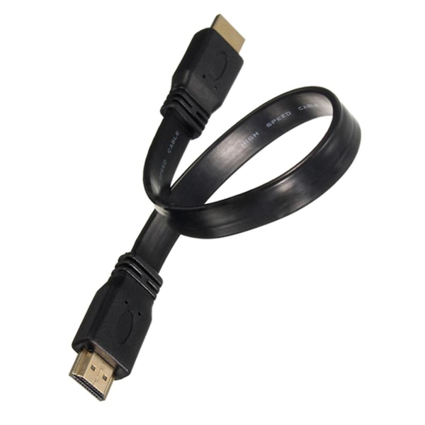 Kort HDMI-kompatibel han-til-han-stik flad kabel ledning Full HD til Audio Video HDTV TV PS3