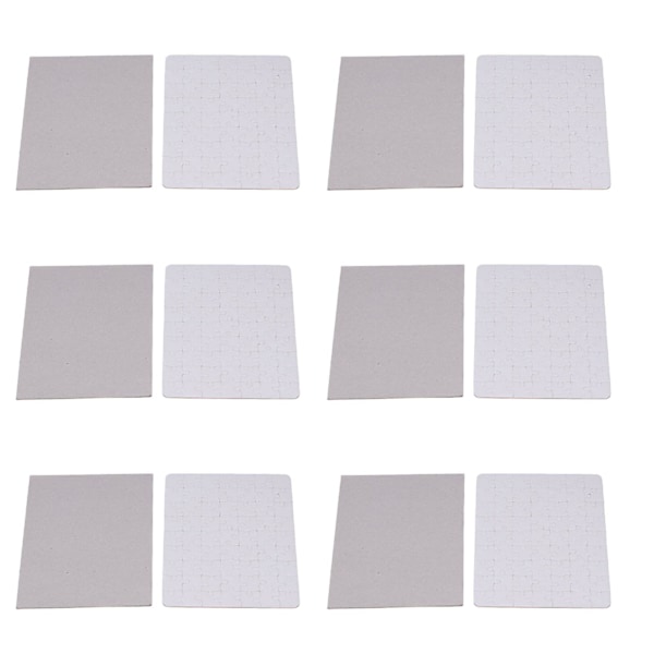 6 Sæt Blanke Puslespil 63 stk. 13x18cm Hvide Samle DIY Sublimations Blank Puslespil til Livsfoto
