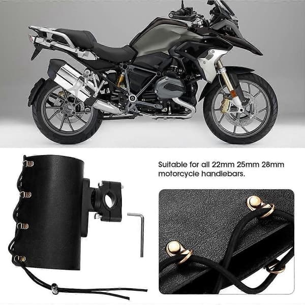 Justerbar Motorcykel Flaskkopphållare Vatten Dryck Mount Stativ (Svart)