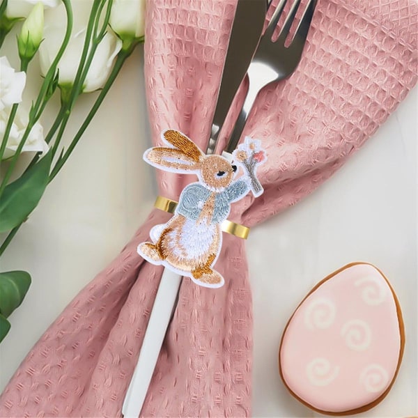 6 stk påske servietringe, påske designet med kanin, ferie servietholdere til spisning påske del
