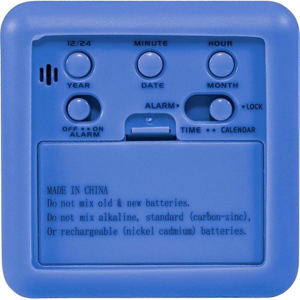 SBSG Mjuk Blå Kub LCD Väckarklocka 9,02cm x 9,02cm x 6,99cm