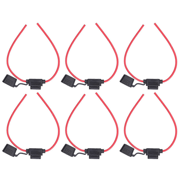 10 Sæt Inline Sikringsholder Smeltemodstand Nem Ledningsføring Vandtæt Sikringsholder med Sikring 18AWG, 10A