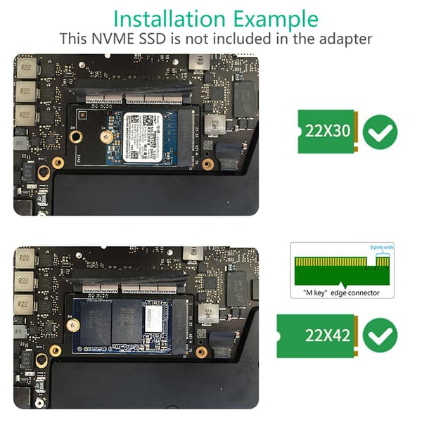PCB M.2 NVMe SSD Kiintolevyadapterikortti MacBook Pro A1708:lle