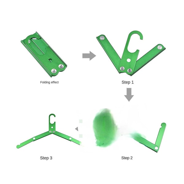 2 stk. Aluminiumslegering sammenleggbare kleshengere Utendørs Campingjakke Tørkestativ Metallhengere for Reise