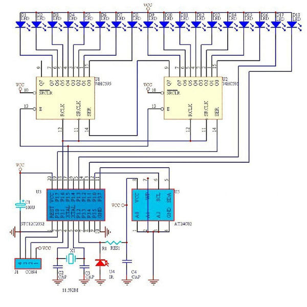 Flad Rotation LED Punktdisplay DIY Kit 51 Enkelt Chip Mikrocomputer Lodning DIY Elektroniske Dele,wit
