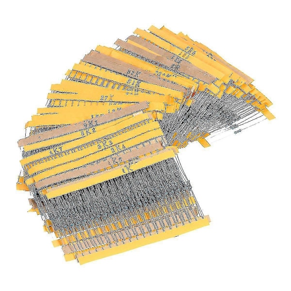 2600 stk. 130 Værdier 1/4w 0.25w 1% Metalfilmmodstande Assorteret Pakke Sæt Lot Modstande Assortimentssæt