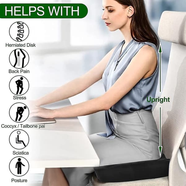 Sittdyna i Memory Foam för Bil, Stol, Rullstol - Anti-trycksår och Ischiaslindring