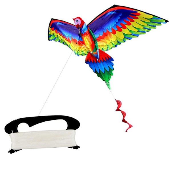 Barn Realistisk Stor 3D Papegoja Drake Flygande Spel Utomhus Sport Leksak med 100m Linje