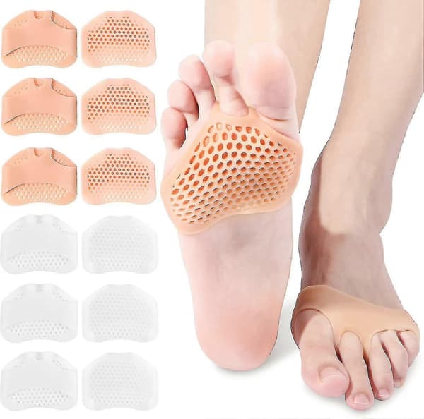 12 stk. silikone kompatible Withefoot puder med perforerede åndbare smertelindrende fodpuder