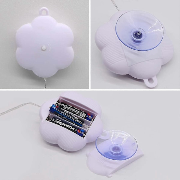 [4-pack] 3D Jul Sugpropp Fönsterlampor, Jul Fönster Sugpropp Lampa LED Gardin Hängande Lampa Juldekorationslampa Med Batterier