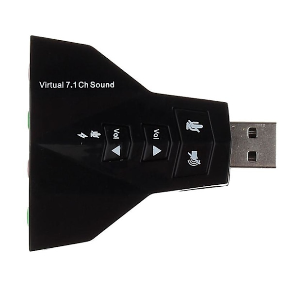 Mikrofon Mic Headset 7.1 Ch 3d Lydkort Konverter Dobbel Lydkort Virtuell 7.1 Kanal USB 2.0 Lydadapter Dobbel