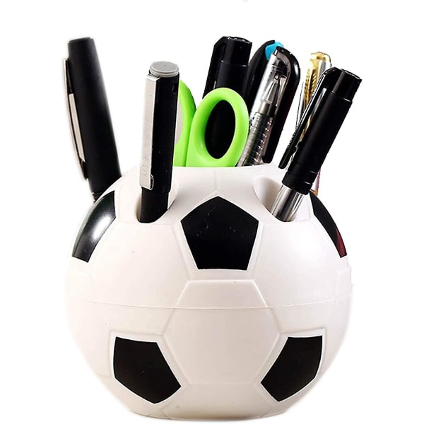 Monitoiminen luova jalkapallotyylinen kynätelineiden työpöytä (1 kpl musta)