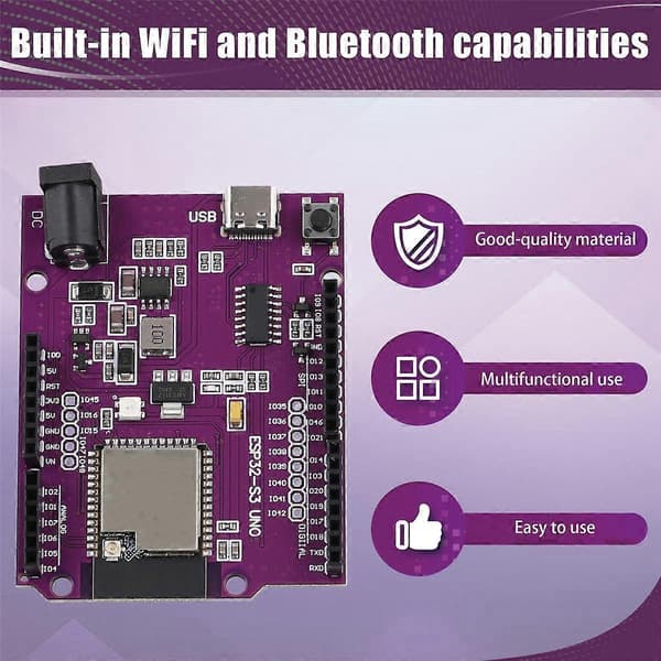 ESP32-S3 WiFi+Bluetooth 16MB Flash R3 Kortmodul N16R8 for DevKitC-1 Utviklingskort Trådløs Modul