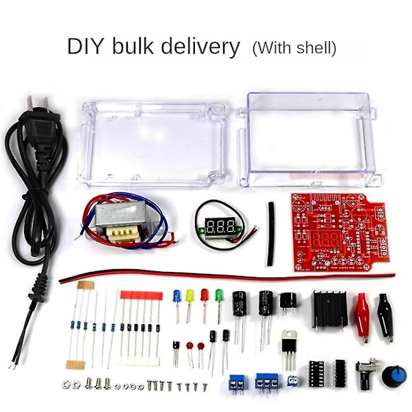 Lm317 Justerbar Spenningsregulator DIY Kit 220v Til 1.25v-12.5v Nedtrappende Strømforsyningsmodul Elektroniske Kit EU Plugg