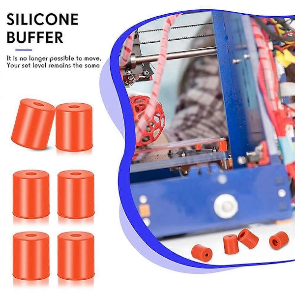 12 st 3D-skrivare Värmebäddsdelar Silikon Nivellering Solid Bäddfäste Värmebeständigt Kompatibelt med CR-10 Ender 3 Connect
