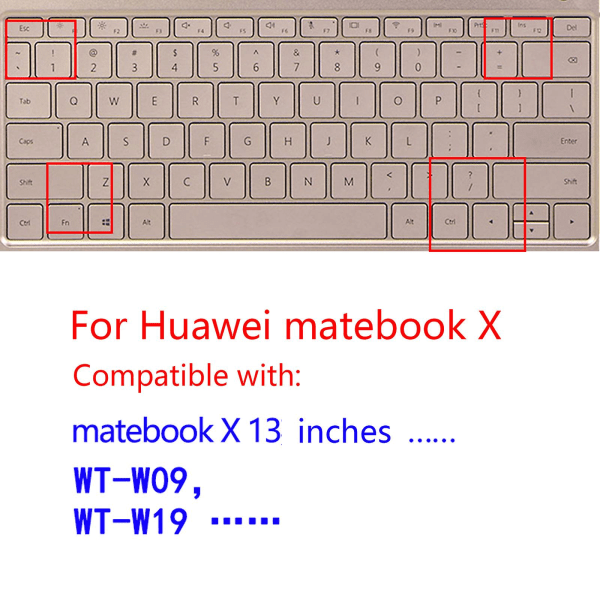 13" kannettavan tietokoneen näppäimistön cover Huaweimatebook X 13" Wt-w09 Wt-w19