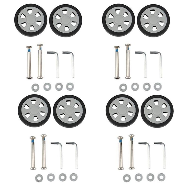 8 st Resväsketillbehör Hjul Flygplansväska Rulle Rullar Tyst Hjul Slitstark Delar Reparation 55X12Mm