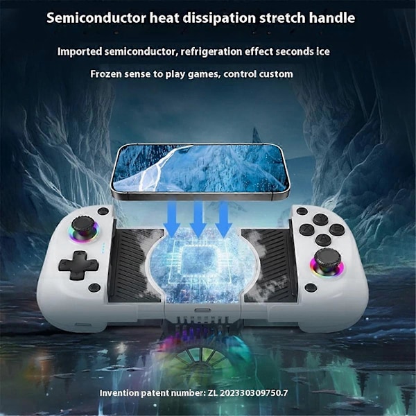 X5mini Trådløs Mobiltelefon Gaming Controller med Køleventilator Bluetooth Strækbar Gamepad til A