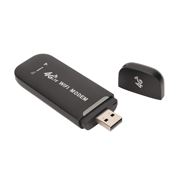 4G LTE USB WiFi -reititin 150 Mbps, tukee 10 käyttäjää, kannettava WiFi-modeemi, mobiili WiFi-reititin tabletille, kannettavalle tietokoneelle, musta