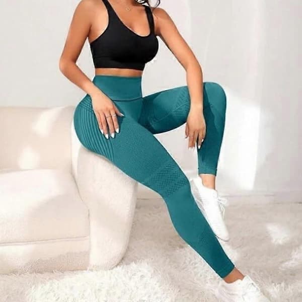 Luveon Leggings 3D, Slimmove Anti Cellulite Högmidjade Kompression Yoga Byxor Blue Gray S