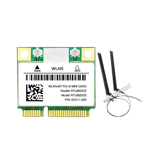Rtl8822ce Wifi-kort med antenne 1200mbps 2.4g+5ghz 802.11ac Network Mini Pcie Bt 5.0 Support Lapto