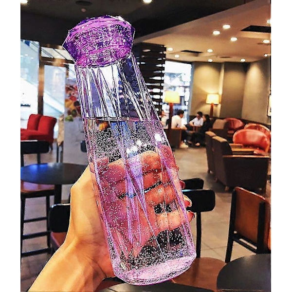 Luovasti suunniteltu timanttimäinen lasinen vesilasi, vihreä, 400 ml
