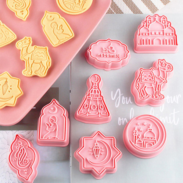Mengxi 8-pack Kakformar Arbetsbesparande Hög Simulation Plast DIY Hantverk 3D Kakformar För Hemmet