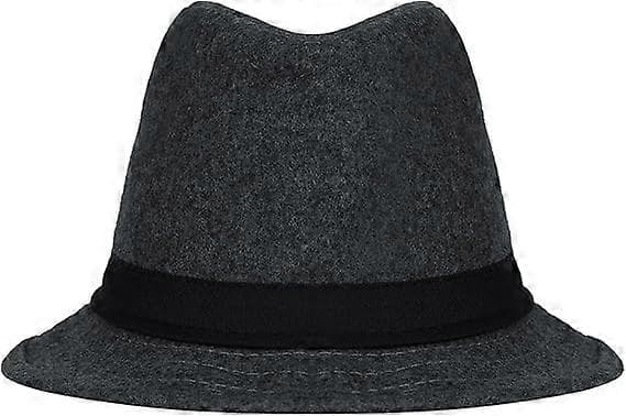 Hat, Panama Hat, Elegant Vinter Bowler Hat, Gentleman Jazz Hat, Varm Efterår Vinter Hat, til Rejsefest Udendørs, (Lysegrå)