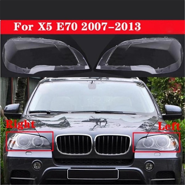 Venstre Frontlyktdeksel Hodelampe Lampeskjerm For X5 E70 2007-2013 Lykteglassdeksel 63117288995