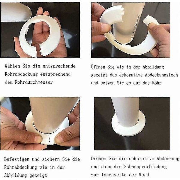 Radiator Roset Rørafdækning Til Radiatorvarme VVS Væghulafdækning Gulv 16 Mm / 20 Mm / 25 Mm 24 stk. Triomphe (hvid)